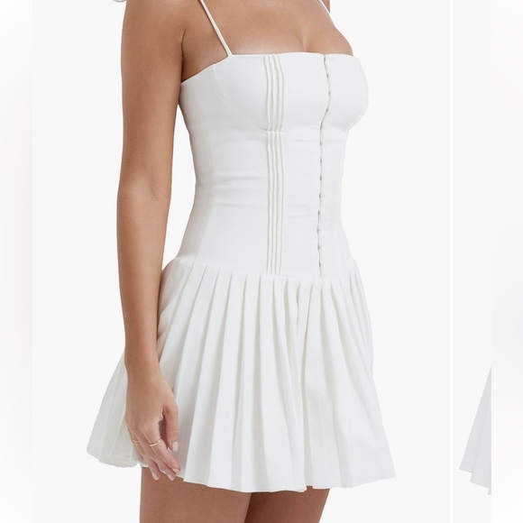 New House Of Cb Women's Marcy Pintuck Corset Bodiceminidress Size Small A/C - Picture 2 of 4